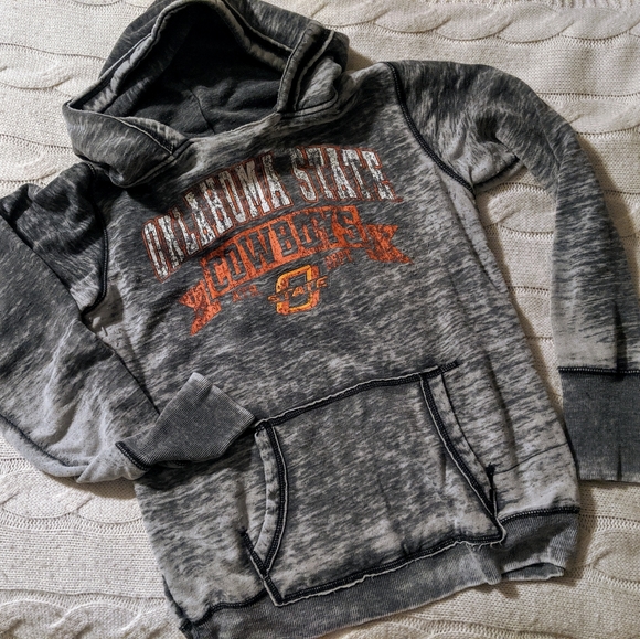 Tops - 🧡 OSU Cowboys black grungy washout dye hoodie